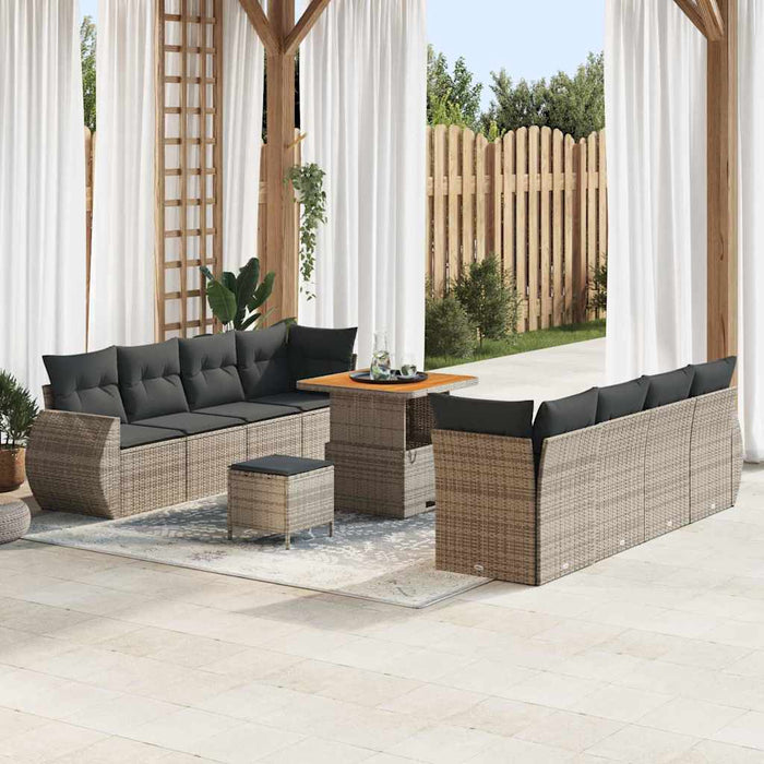 Set de canapele pentru grădină 11 pcs Gri poliratan - WALTI WALTI