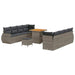 Set de canapele pentru grădină 11 pcs Gri poliratan - WALTI WALTI