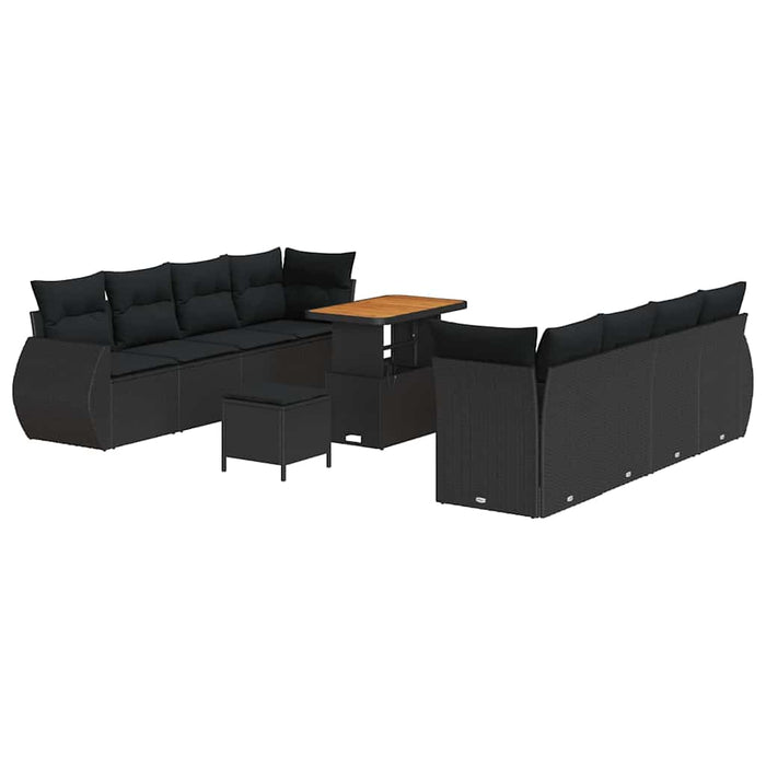 Set de canapele pentru grădină 11 pcs Negru poliratan - WALTI WALTI