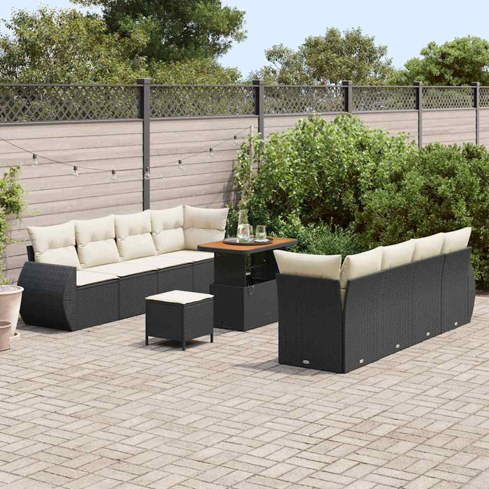 Set de canapele pentru grădină 11 pcs Negru poliratan - WALTI WALTI