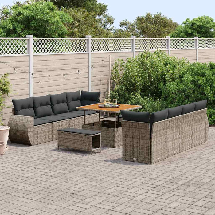 Set de canapele pentru grădină 11 pcs Gri poliratan - WALTI WALTI