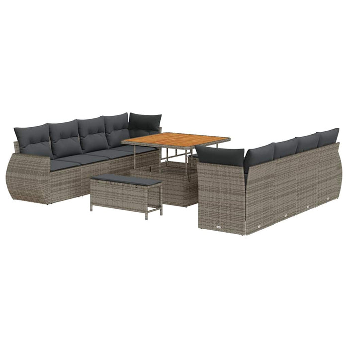Set de canapele pentru grădină 11 pcs Gri poliratan - WALTI WALTI