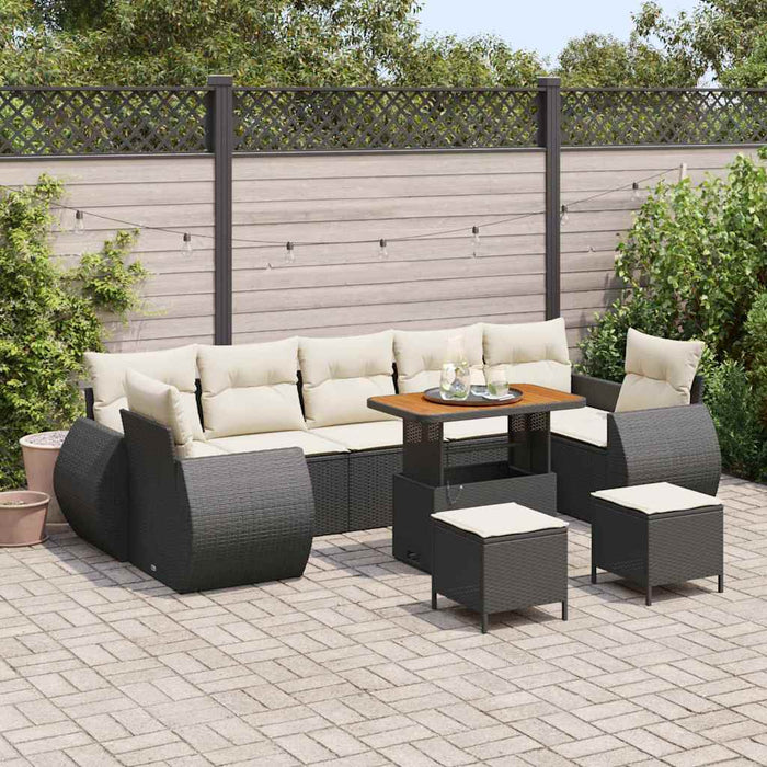 Set de canapele pentru grădină 10 pcs Negru poliratan - WALTI WALTI