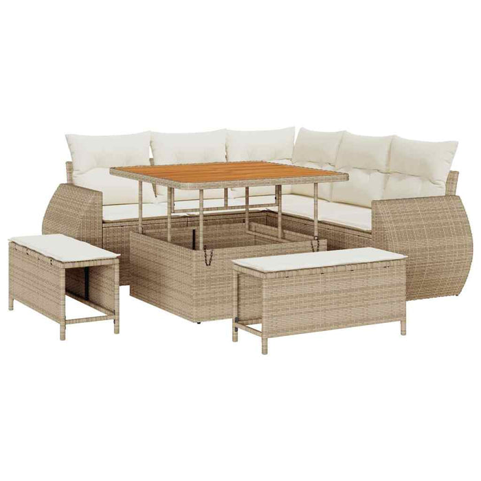 Set de canapele pentru grădină 8 pcs Bej poliratan - WALTI WALTI