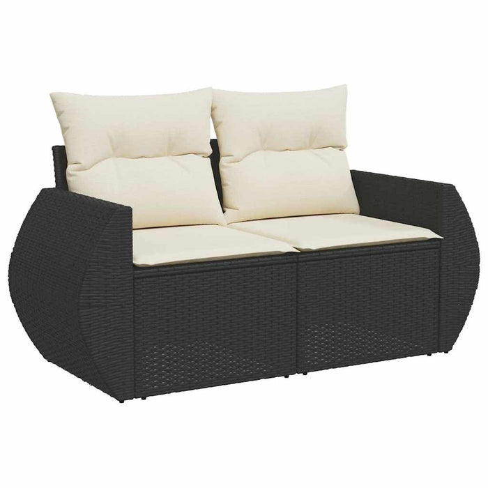 Set de canapele pentru grădină 8 buc. Negru poliratan WALTI