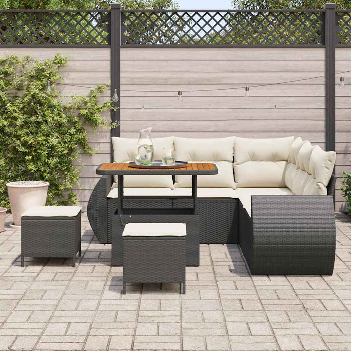Set de canapele pentru grădină 8 pcs Negru poliratan - WALTI WALTI