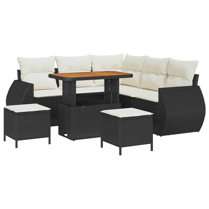 Set de canapele pentru grădină 8 pcs Negru poliratan - WALTI WALTI