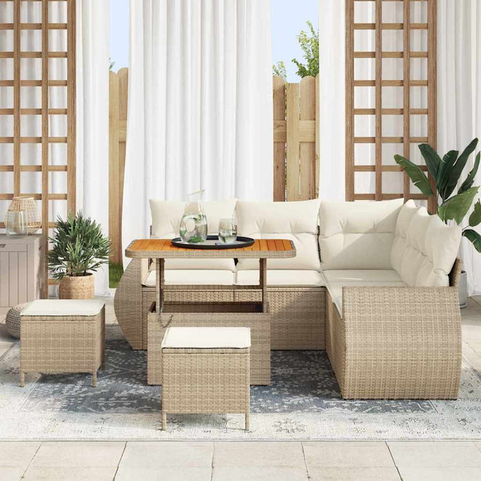 Set de canapele pentru grădină 8 pcs Bej poliratan WALTI