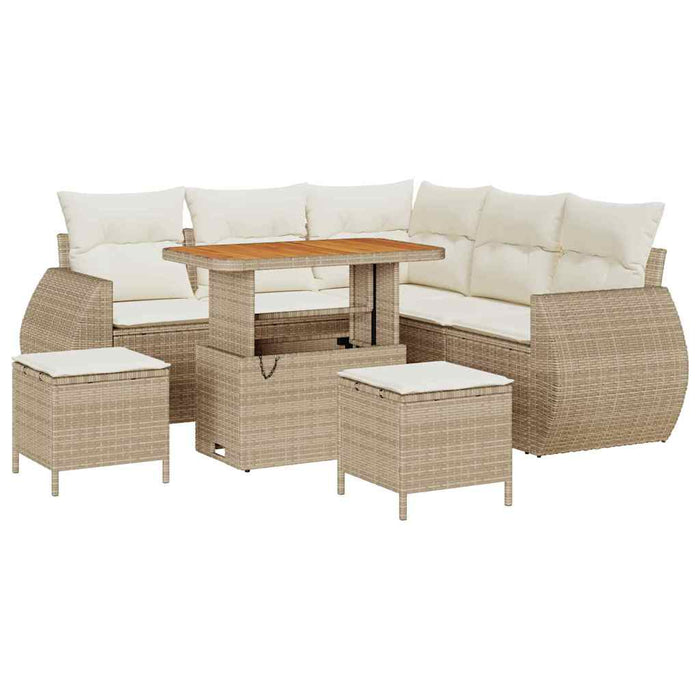Set de canapele pentru grădină 8 pcs Bej poliratan WALTI