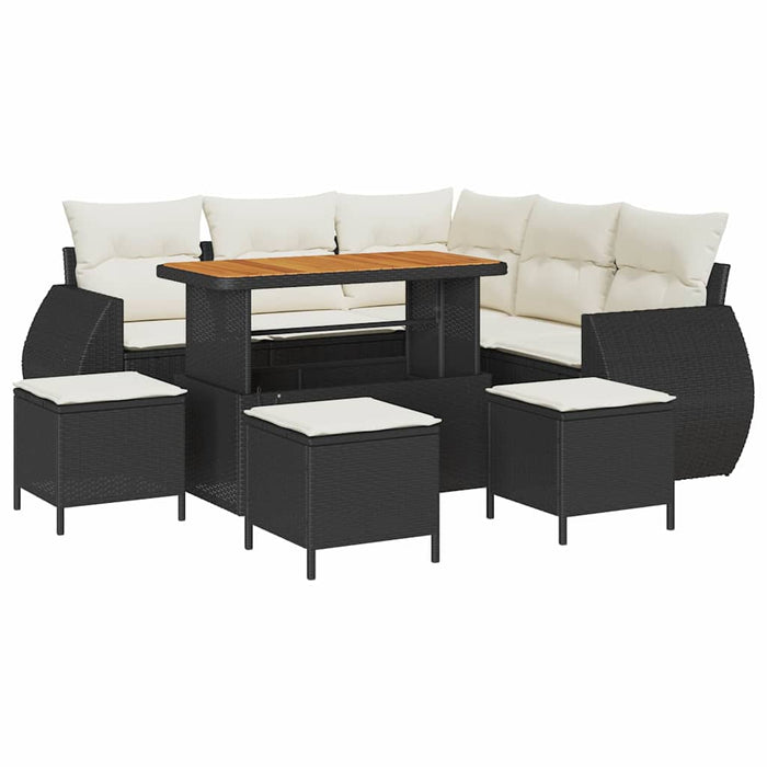 Set de canapele pentru grădină 9 pcs Negru poliratan - WALTI WALTI