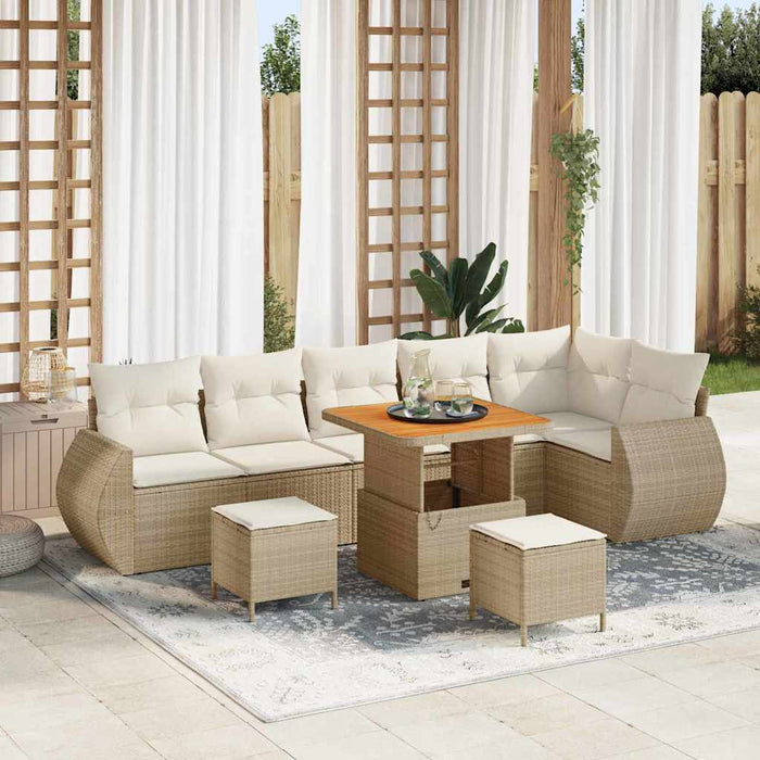Set de canapele pentru grădină 9 pcs Bej poliratan - WALTI WALTI