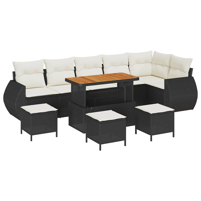 Set de canapele pentru grădină 10 pcs Negru poliratan - WALTI WALTI