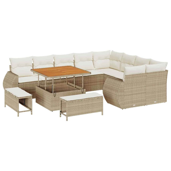 Set de canapele pentru grădină 12 pcs Bej poliratan - WALTI WALTI