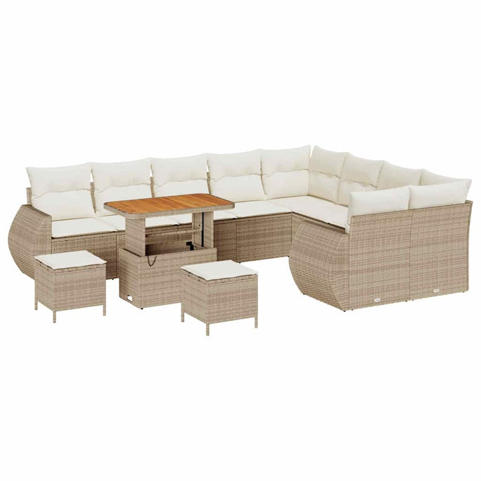 Set de canapele pentru grădină 12 pcs Bej poliratan - WALTI WALTI