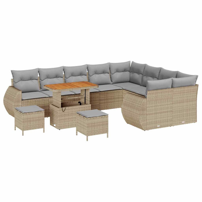 Set de canapele pentru grădină 12 pcs Bej poliratan - WALTI WALTI