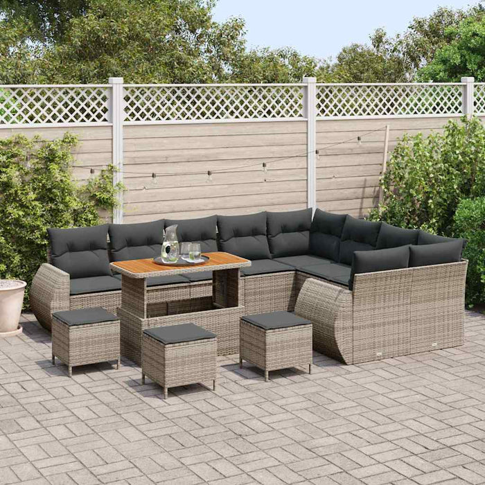 Set de canapele pentru grădină 13 pcs Gri poliratan - WALTI WALTI