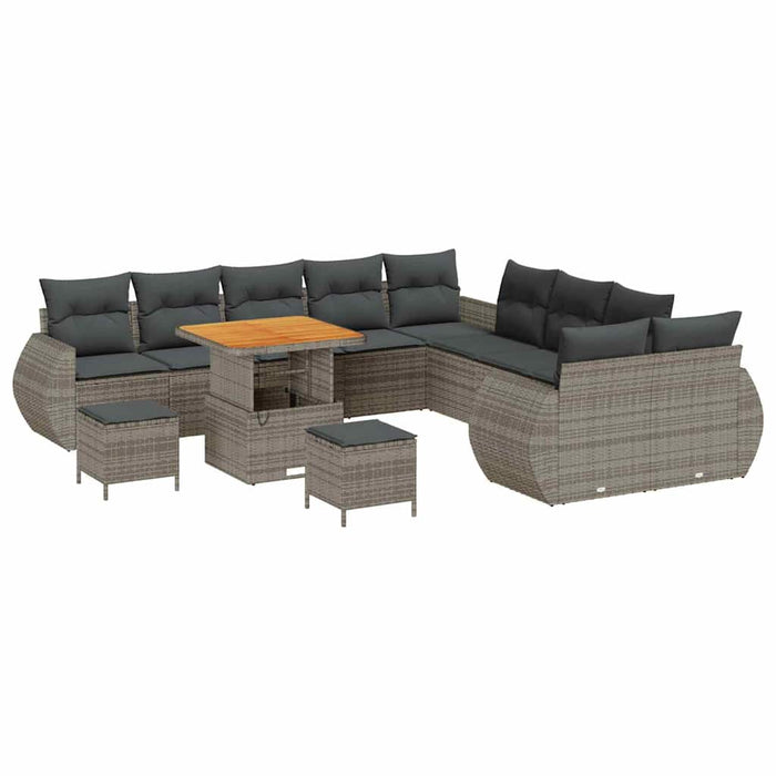 Set de canapele pentru grădină 13 pcs Gri poliratan - WALTI WALTI
