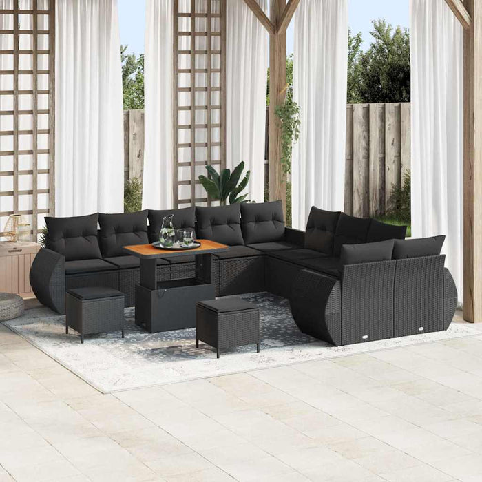 Set de canapele pentru grădină 13 pcs Negru poliratan - WALTI WALTI