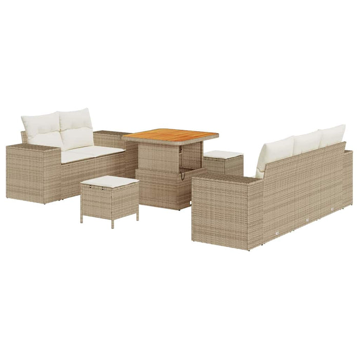 Set de canapele pentru grădină 8 pcs Bej poliratan WALTI