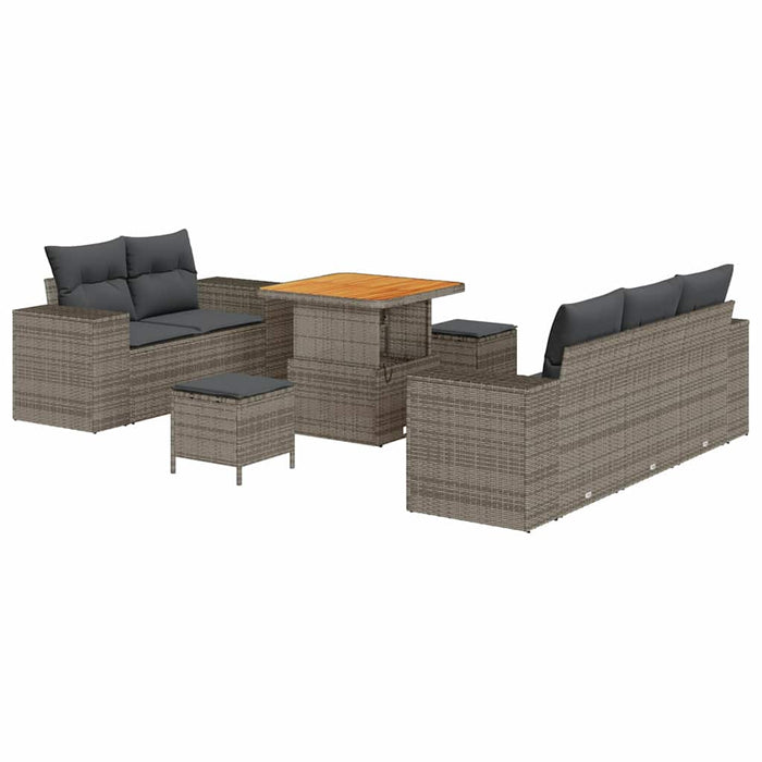 Set de canapele pentru grădină cu pernă 8 pcs Gri poliratan - WALTI WALTI