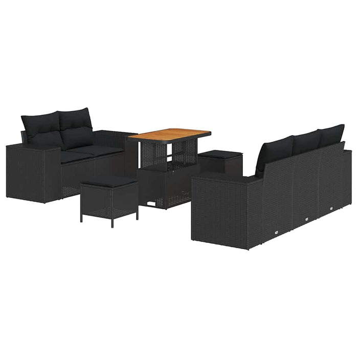 Set de canapele pentru grădină 8 pcs Negru poliratan - WALTI WALTI