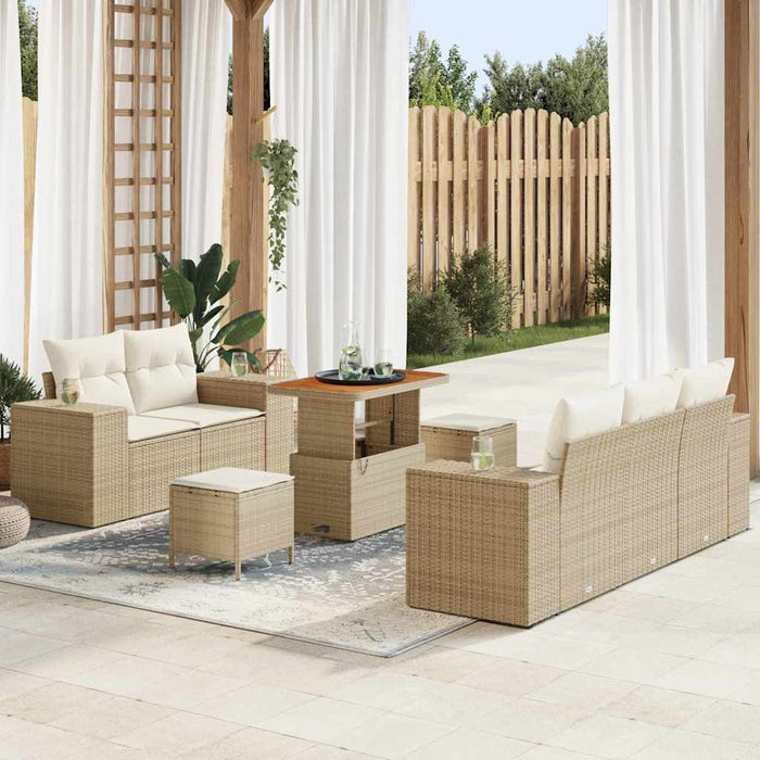 Set de canapele pentru grădină 8 pcs Bej poliratan WALTI