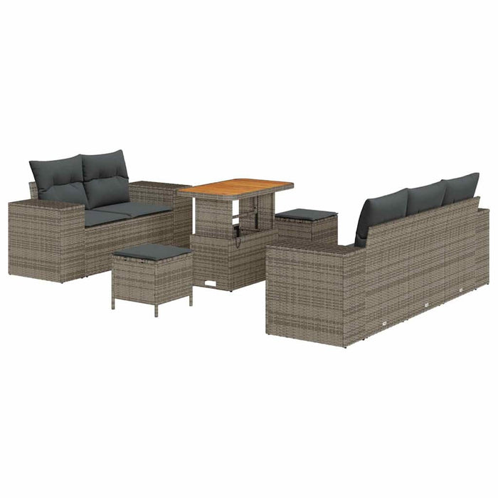Set de canapele pentru grădină 8 pcs Gri poliratan - WALTI WALTI