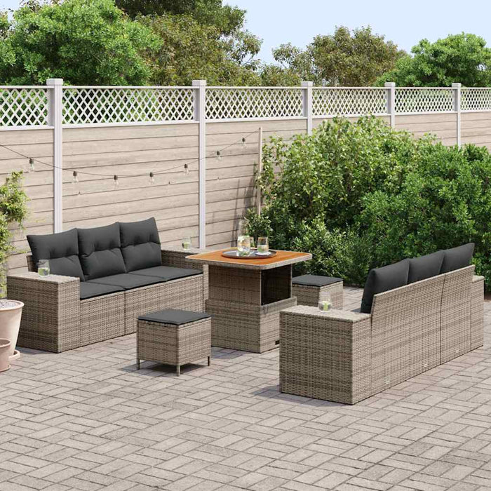 Set de canapele pentru grădină 9 pcs Gri Rattan poli - WALTI WALTI