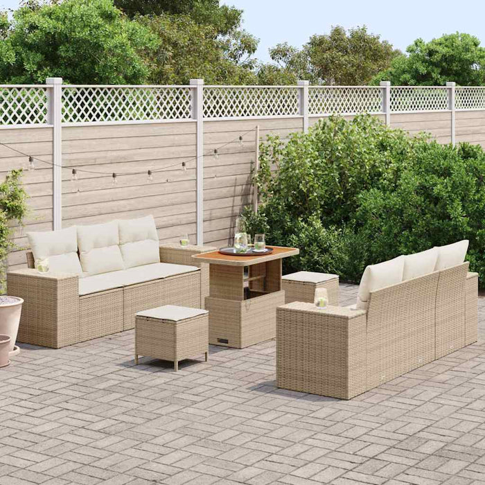 Set de canapele pentru grădină 9 pcs Bej Rattan poli WALTI