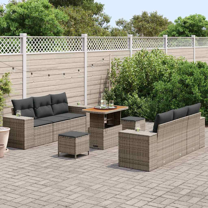 Set de canapele pentru grădină 9 pcs Gri Rattan poli - WALTI WALTI