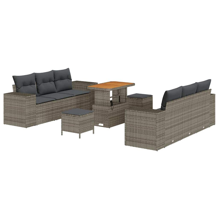 Set de canapele pentru grădină 9 pcs Gri Rattan poli - WALTI WALTI