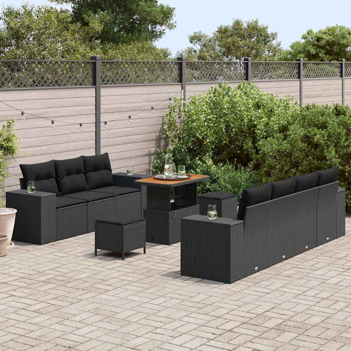 Set de canapele pentru grădină 10 pcs Negru poliratan - WALTI WALTI