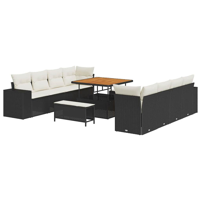 Set de canapele pentru grădină 11 pcs Negru poliratan - WALTI WALTI