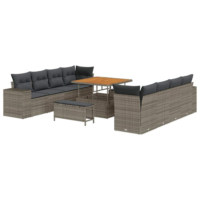 Set de canapele pentru grădină 11 pcs Gri poliratan - WALTI WALTI