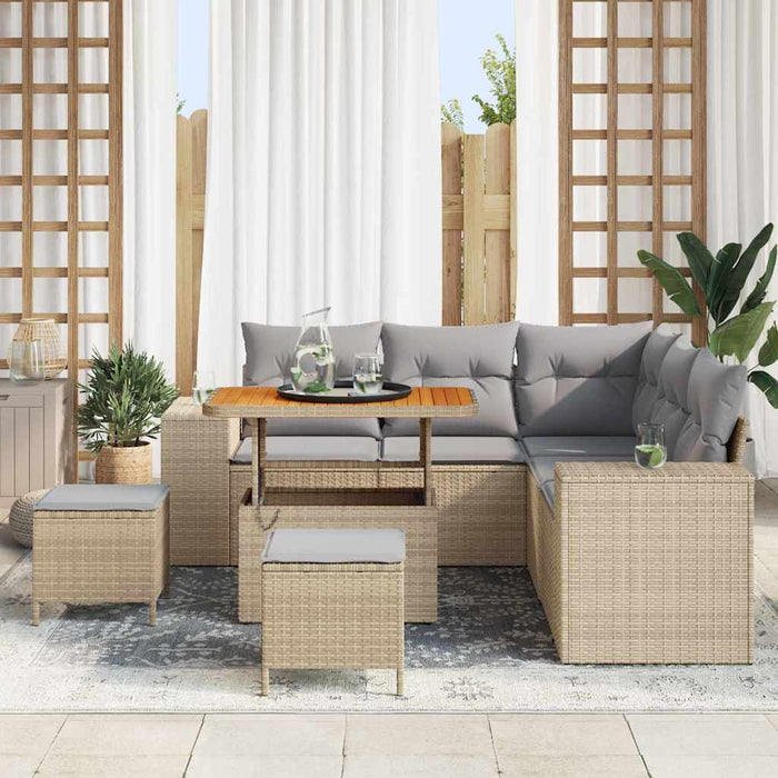 Set de canapele pentru grădină 8 pcs Bej poliratan - WALTI WALTI