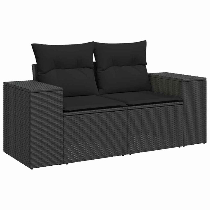 Set de canapele pentru grădină 9 pcs Negru poliratan - WALTI WALTI