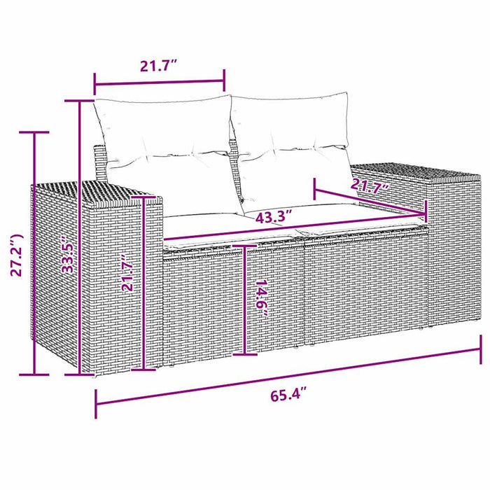Set de canapele pentru grădină 9 pcs Negru poliratan - WALTI WALTI