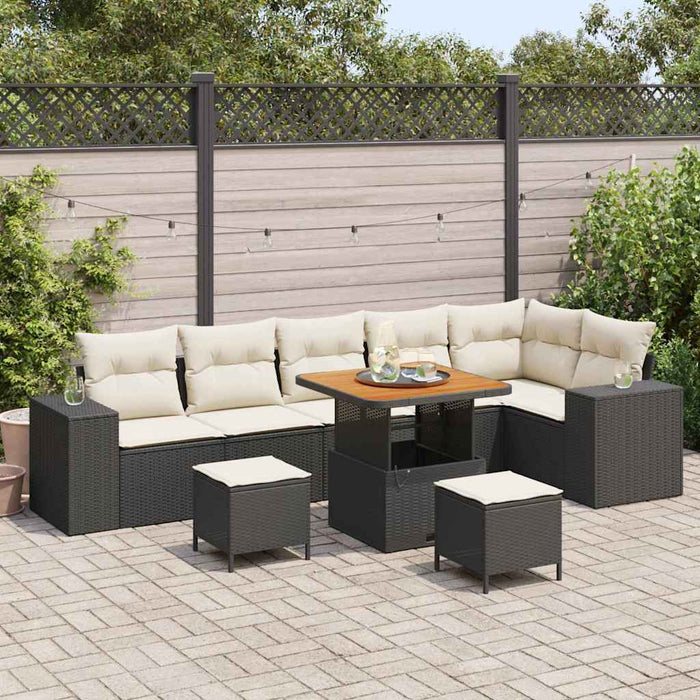 Set de canapele pentru grădină 9 pcs Negru poliratan - WALTI WALTI