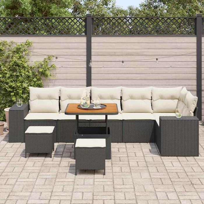 Set de canapele pentru grădină 9 pcs Negru poliratan - WALTI WALTI