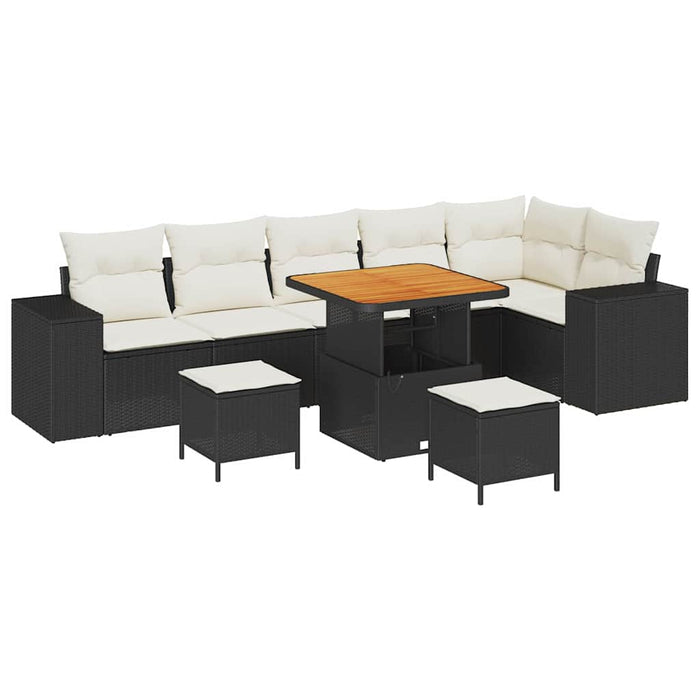 Set de canapele pentru grădină 9 pcs Negru poliratan - WALTI WALTI