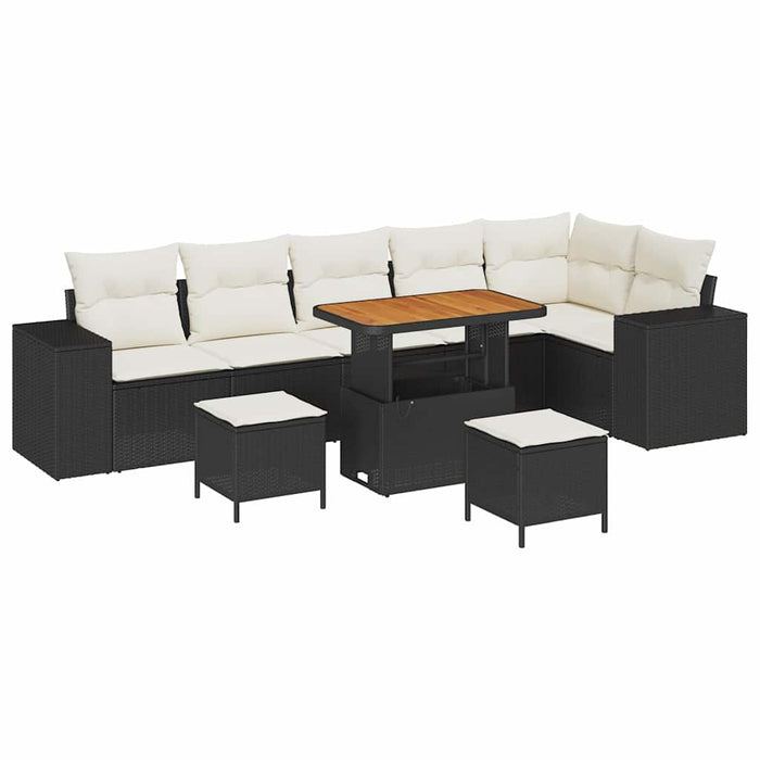 Set de canapele pentru grădină 9 pcs Negru poliratan - WALTI WALTI