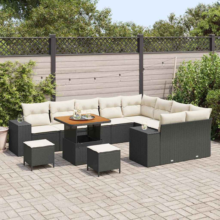 Set de canapele pentru grădină 12 pcs Negru poliratan - WALTI WALTI