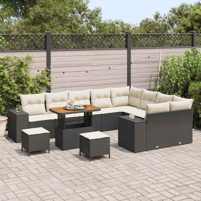 Set de canapele pentru grădină 12 pcs Negru poliratan - WALTI WALTI