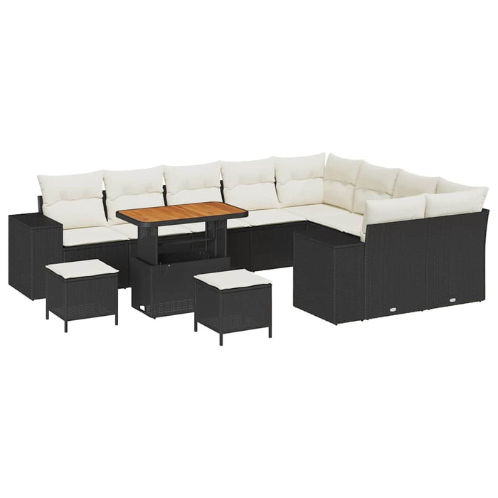 Set de canapele pentru grădină 12 pcs Negru poliratan - WALTI WALTI