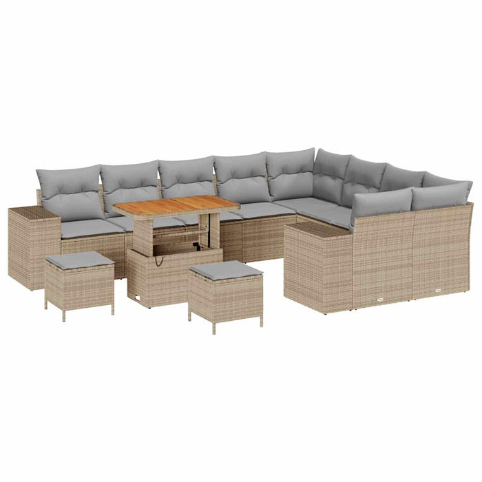 Set de canapele pentru grădină 12 pcs Bej poliratan - WALTI WALTI