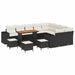 Set de canapele pentru grădină 13 pcs Negru poliratan - WALTI WALTI