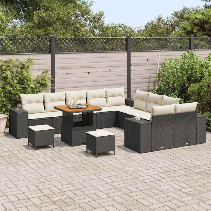 Set de canapele pentru grădină 13 pcs Negru poliratan - WALTI WALTI