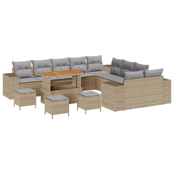 Set de canapele pentru grădină 13 pcs Bej poliratan - WALTI WALTI