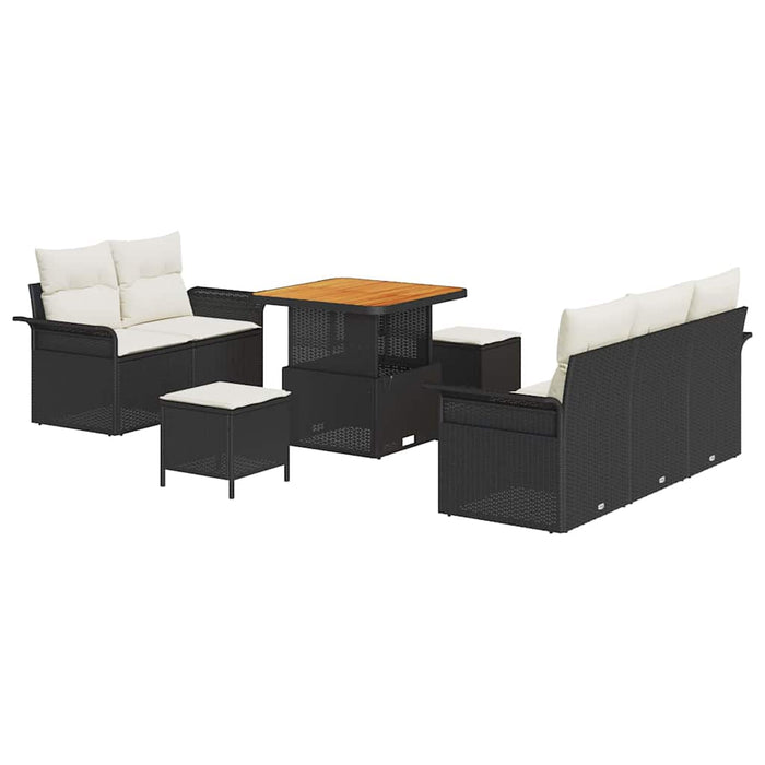 Set de canapele pentru grădină 8 pcs Negru poliratan - WALTI WALTI