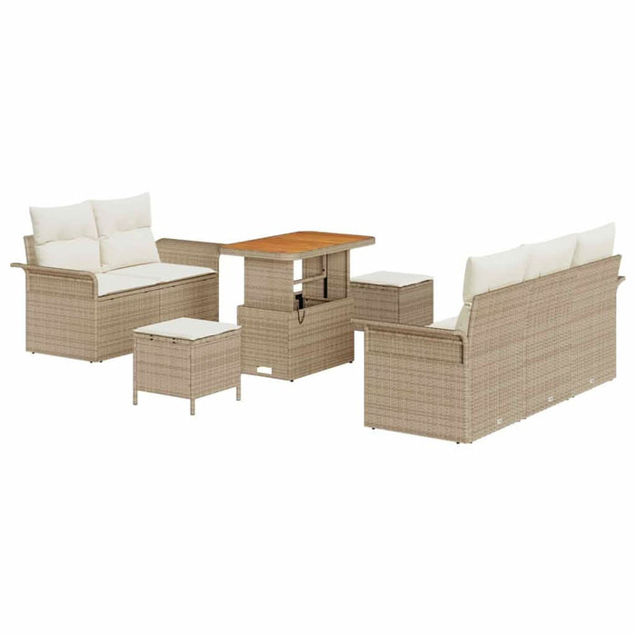 Set de canapele pentru grădină cu pernă 8 pcs Bej poliratan - WALTI WALTI